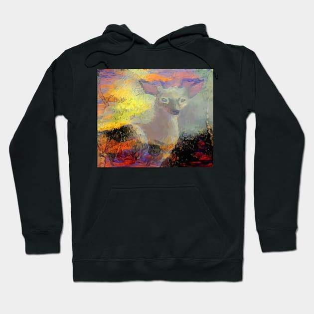 Walk in Balance Deer with Colorful background and foreground Hoodie by Aryxaba